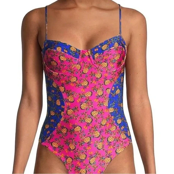 FARM Rio Fruit Dots One Piece Swimsuit, size small - Picture 2 of 12
